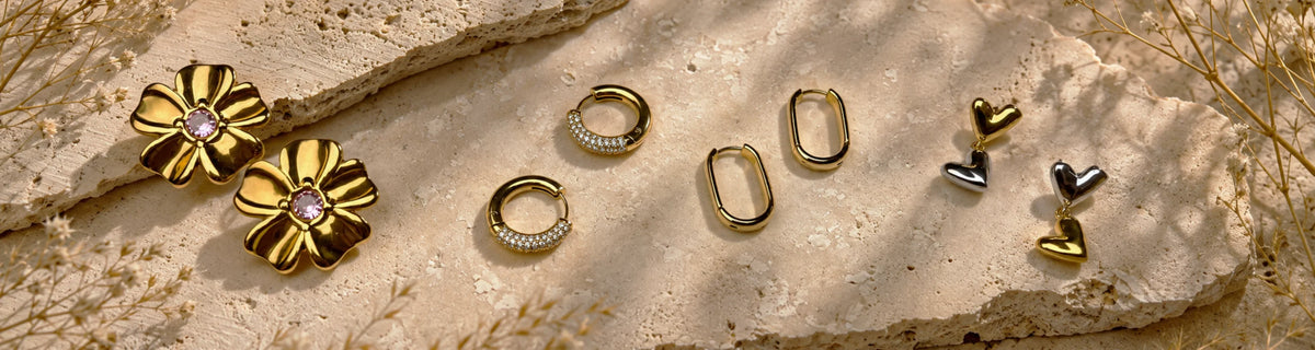 Aretes - Acero 316L + Oro 18K