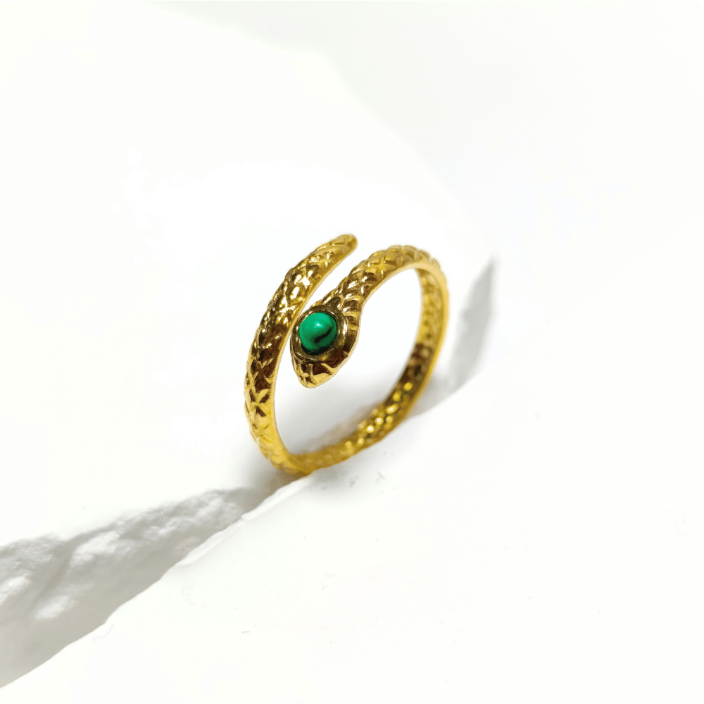 ANILLO SERPIENTE ESENCIA MALAQUITA