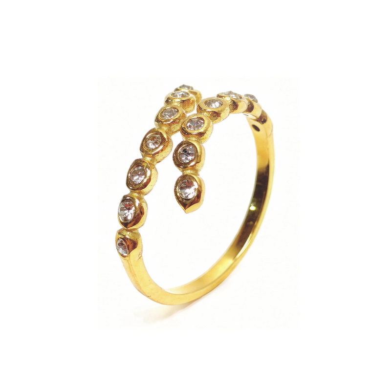 ANILLO ESPIRAL RADIANTE CRISTALES DE LUZ