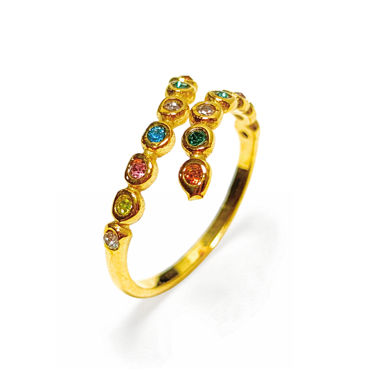 ANILLO ESPIRAL RADIANTE CRISTALES DE ARCOIRIS