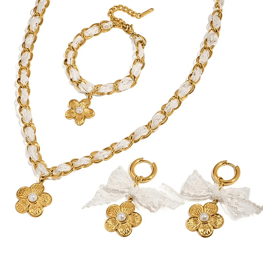 COLECCION VERBENA (COLLAR + ARETES + PULSERA)