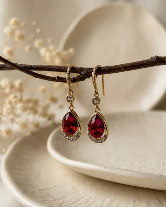 Pendientes Escarlata de Zirconio